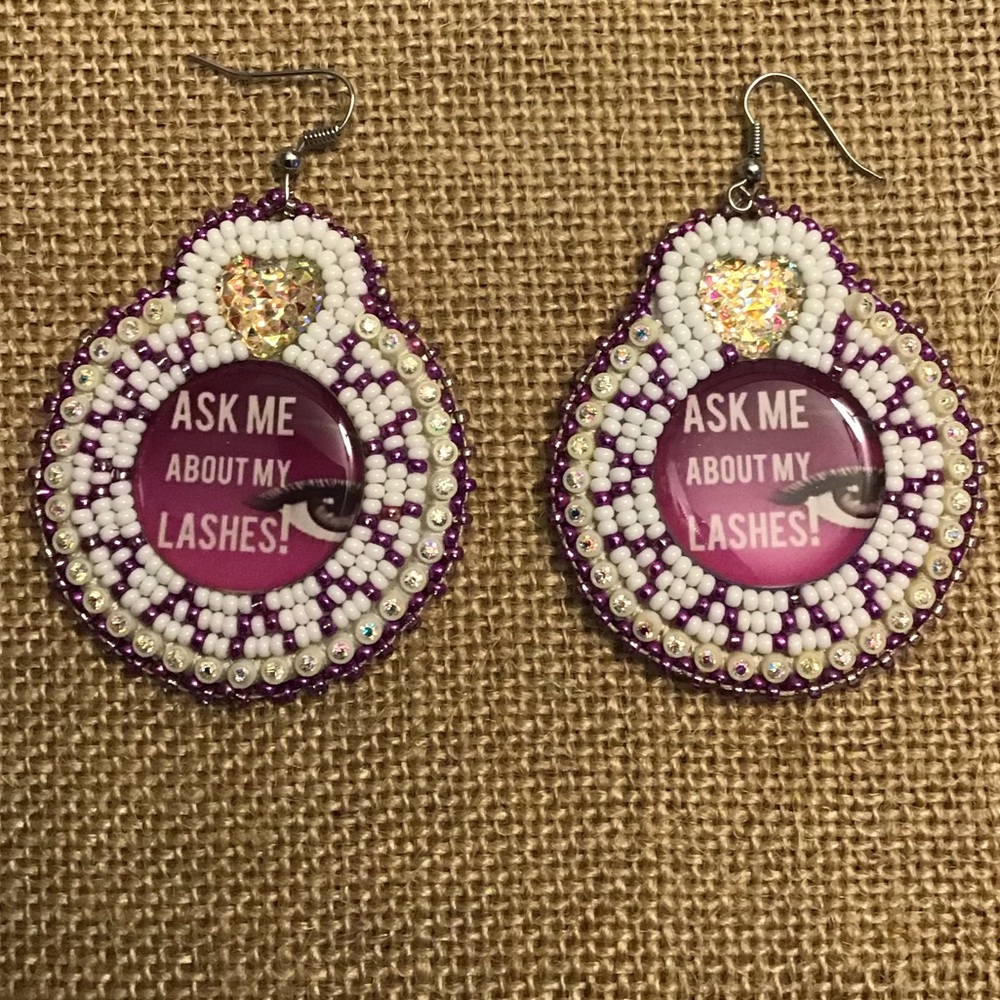 Ask about my lashes beaded earrings